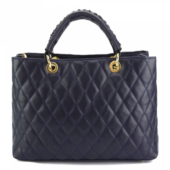 Sac à main matelassé en cuir véritable italien Letizia 