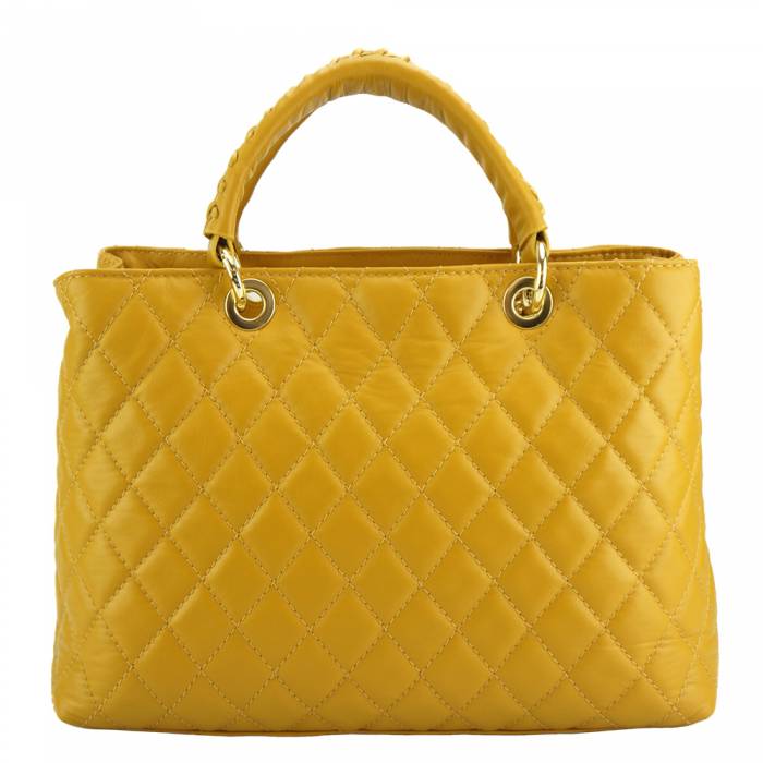 Sac à main matelassé en cuir véritable italien Letizia 