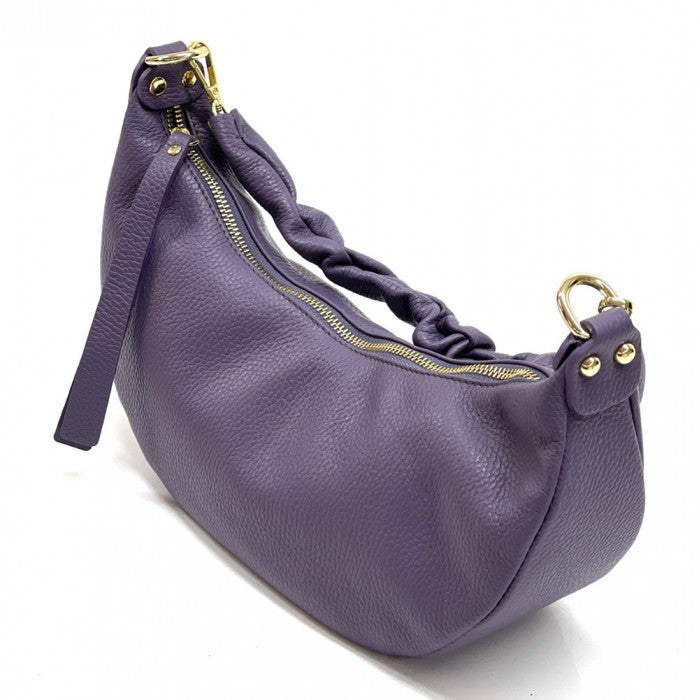 A blue Tara Small Hobo leather handbag with a single handle and adjustable shoulder strap.